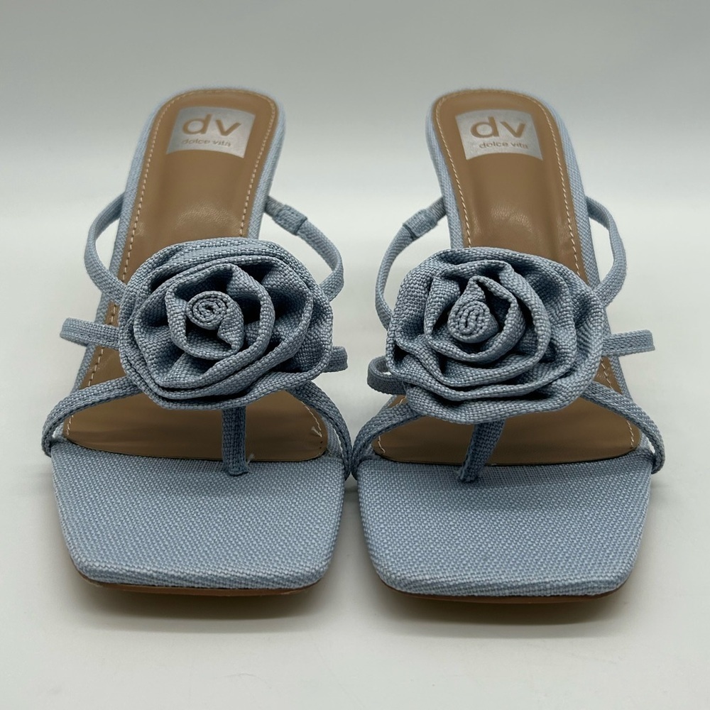 Dolce Vita Zelly Blue Floral Strappy Mule Heels | Size 7.5 | New With Box - Picture 6 of 9